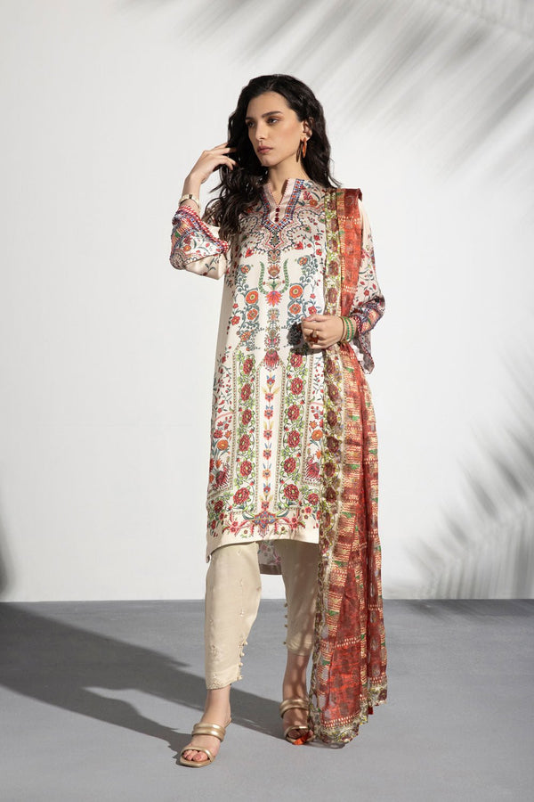 Sapphire Printed Silk Suit