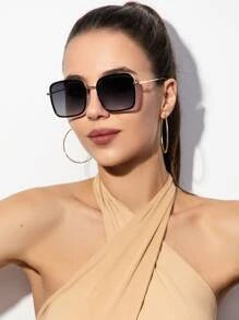 Shein - Square Frame Sunglasses