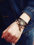 Shein - Vintage Wrap Bracelet Design Round Pointer Quartz Watch