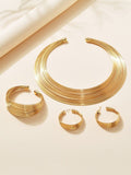 Shein Thick necklace 1pc, elastic bracelet 1pc, drop earrings 1pair for women