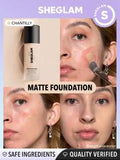 SHEGLAM - Complexion Pro Long Lasting Breathable Matte Foundation-Chantilly Matte Sweat-proof Foundation Oil Control Full Coverage Pore-less Concealer Waterproof Flawless