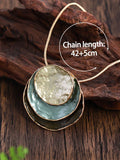 Shein - 1 Pair Of Earrings And 1 Necklace, Stylish, Trendy, Elegant, Creative And Original, Exaggerate 3D Zinc Alloy Round Layered Pendant Decoration, With Snake Chain, For Ladies And Girls, Christmas Streetwear Party Gift.