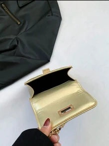 Shein - New Mini Square Gold Bag Women Handbag