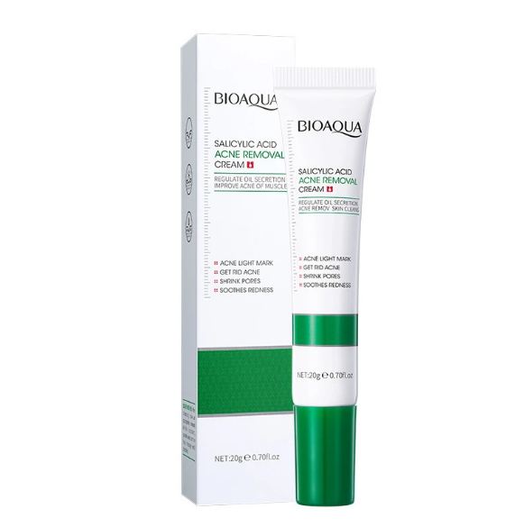 BIOAQUA - Salicylic Acid Acne Cream Reduces Redness Relieves Acne Scars Tightens Skin Softens Moisturizing Blackheads Removal Cream 20g bqy49044