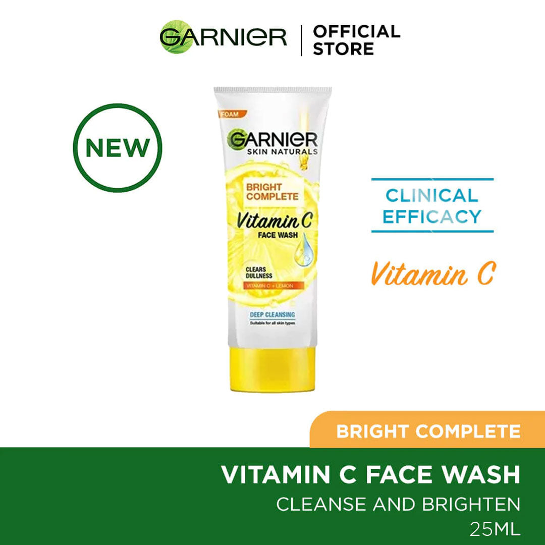 Garnier- Skin Active Bright Complete Face Wash, 25 ml - For Brighter Skin