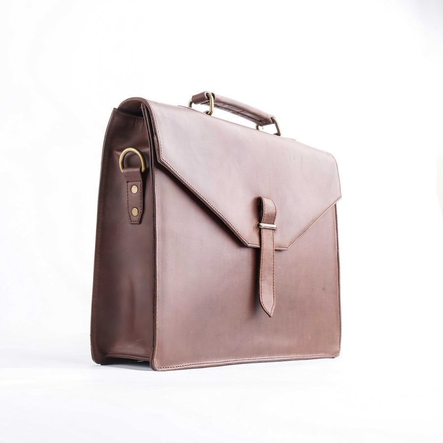JILD The Corporate Pure Leather Bag- Tan Brown