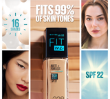 Maybelline New York- Fit Me Matte + Poreless Liquid Foundation SPF 22 - 330 Toffee 30ml - For Normal to Oily Skin