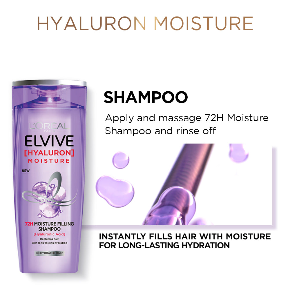 L'Oreal Paris Hyaluron + Plump Hydrating Shampoo, Paraben-Free, 175 ml