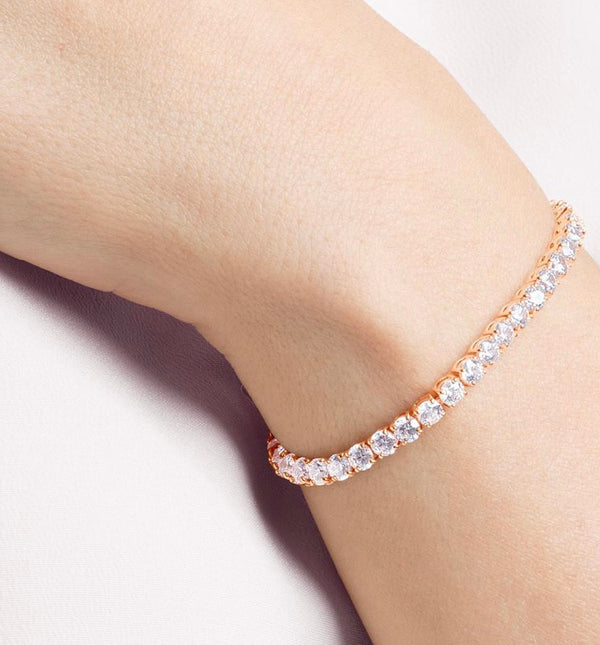 Beri- Crystal Tennis Bracelet - Rose Gold