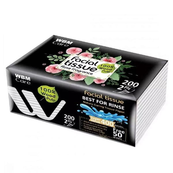 WBM - Medium Facial Tissue Rose  - 200 Sheets