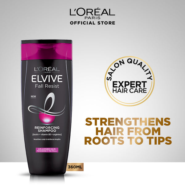 L'Oreal Paris- Elvive Fall Resist Shampoo 360 ml - For Hairfall