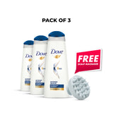 Free scalp massager with pack of 3 dove intense repair shampoo 175ml