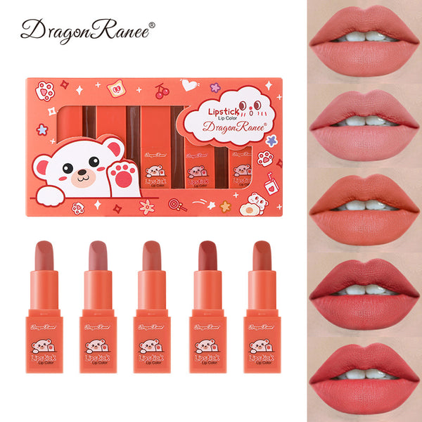 The Original - 5 Color Waterproof Nude Long Lasting Lip Stick Set DR38