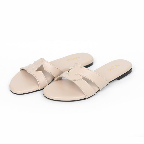 VYBE - Cross Strap Slide-Beige