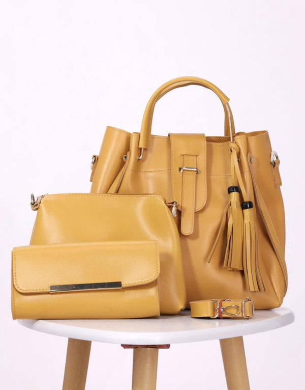 RangooN - Mustard 3 Pieces Handbag