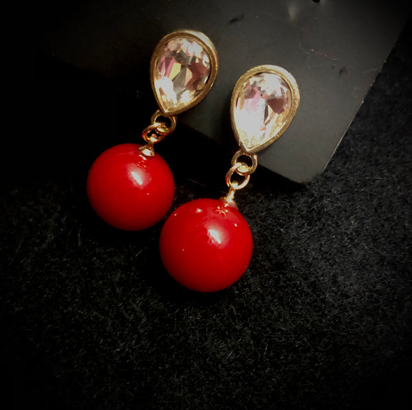 Beri- Red Ball Drop Ear Wear