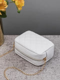 Shein - Minimalist Quilted Chain Crossbody Bag- White