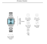 Shein - 1pc Minimalist Square Pointer Quartz Watch & 1pc Bracelet