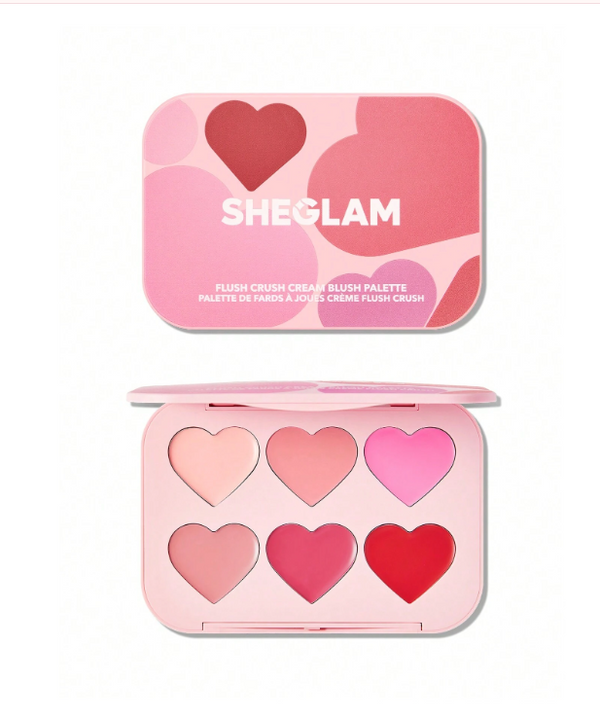 SHEGLAM - Flush Crush Cream Blush Palette-Blushing Bouquet 6-Color Creamy Heart Blush Palette (Copy)