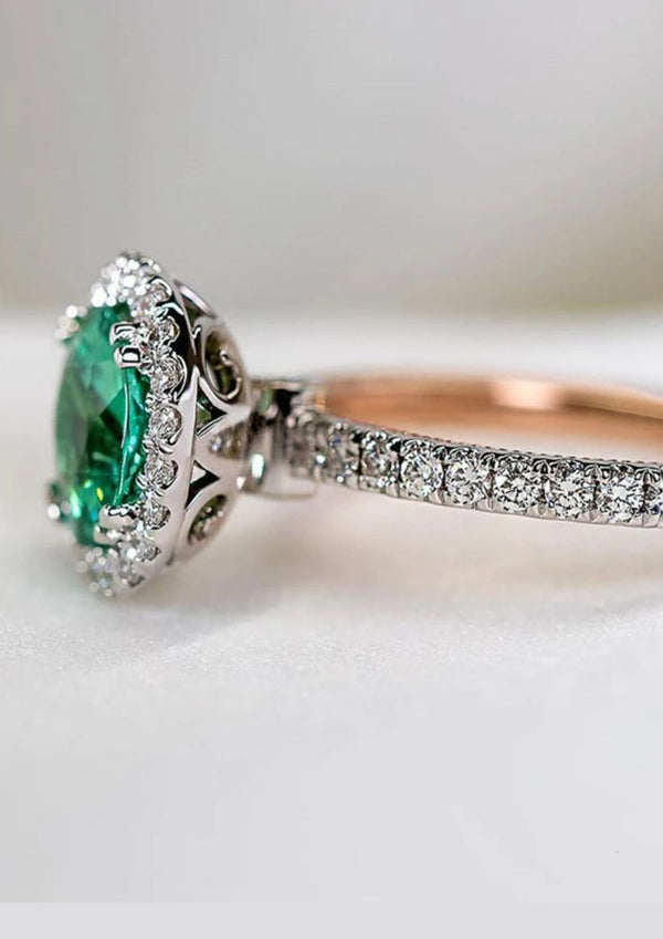 Ming - Solitaire Green Zircon Ring