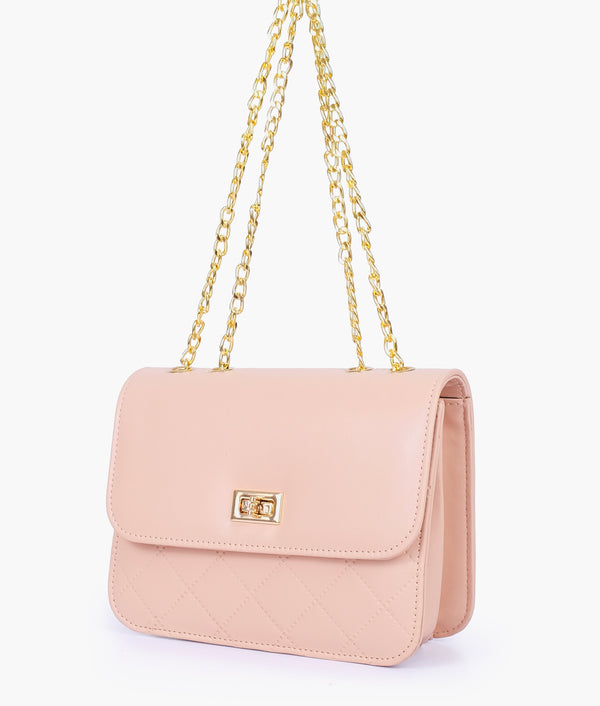 RTW - Baby Pink Quilted Chain Cross-Body Bag