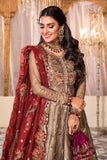 Maria B Unstitched EMBROIDERED Burnt Gold and Maroon (BD 2401)