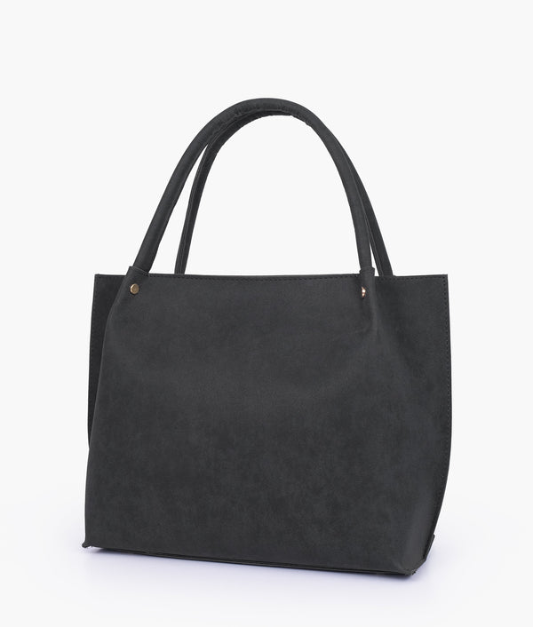 RTW - Black Mocha Suede Tote Bag