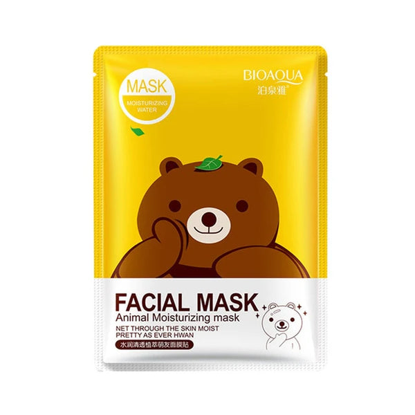 BIOAQUA - Facial Mask Animal Deep Moisturizing Sheet Mask -  Yellow Bear