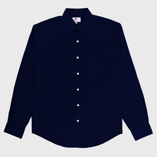 VYBE - Casual Solid Shirt- Navy Blue