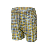 Flush Fashion - Men's 100% Cotton Boxer Shorts Waistband Check Print Yellow