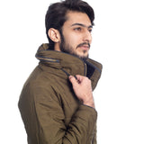 VYBE- Bubble With Hood Zipper- Army Green