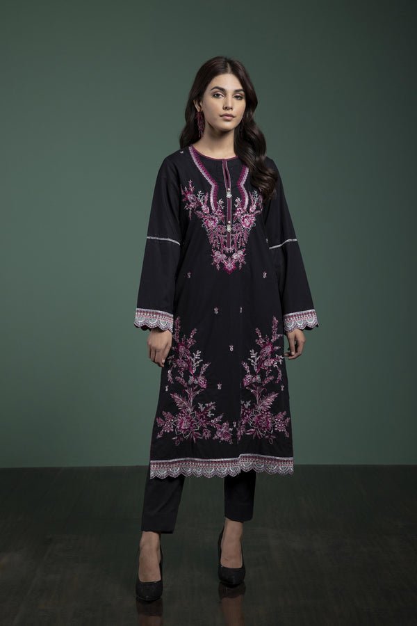 Sapphire Embroidered Cotton Shirt Black