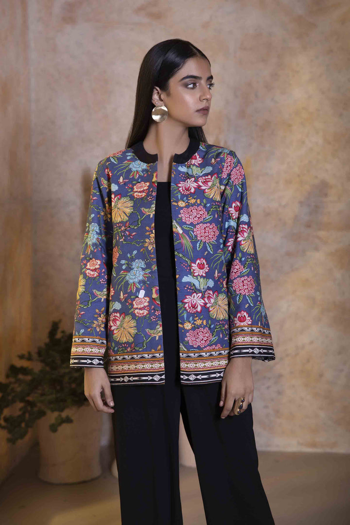 Sapphire- Embroidered Khaddar Jacket