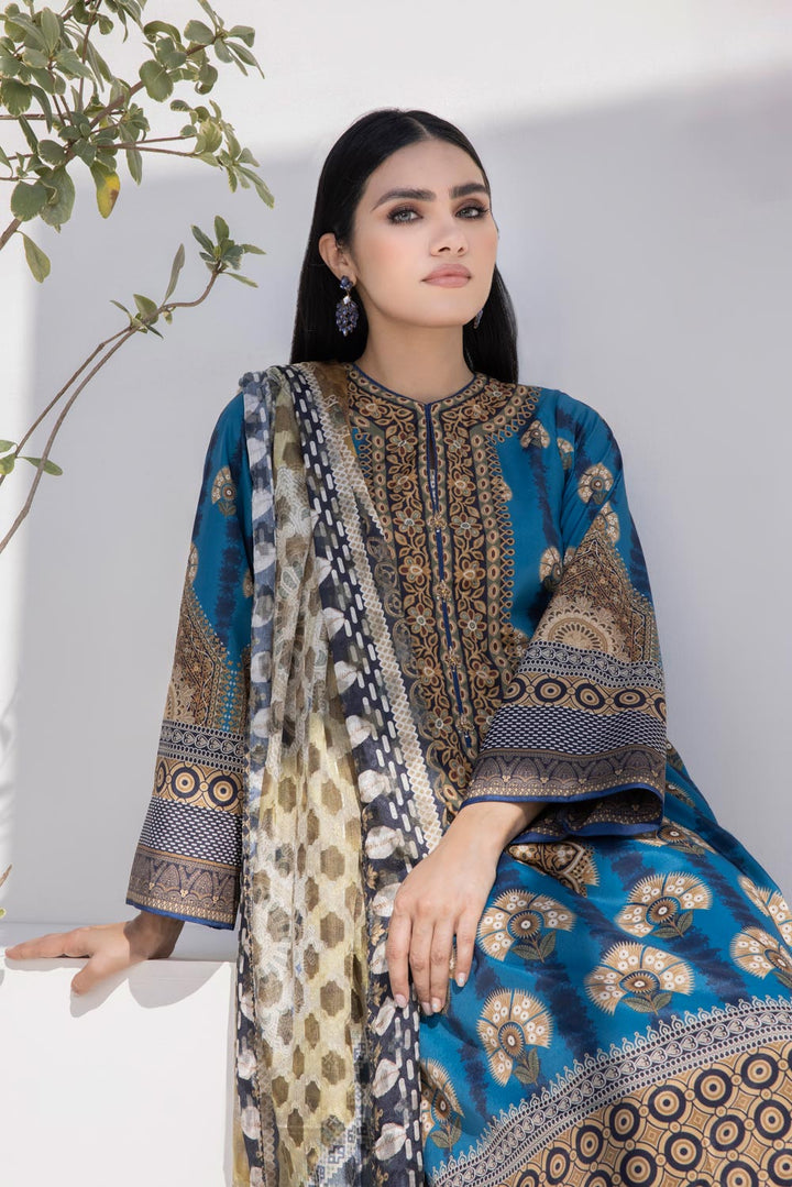 Sapphire 2 Piece - Printed Silk Suit Blue