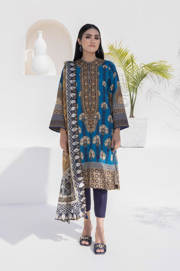 Sapphire 2 Piece - Printed Silk Suit Blue