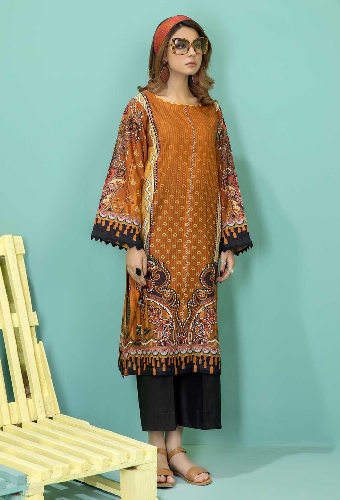 Ready to Wear Lawn Kurti Chapter- Hawaiian Tan-D04