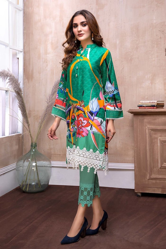 Adan's Libas- Digital Embroidered Lawn Stitch Kurti- Wreby- CS2-D9