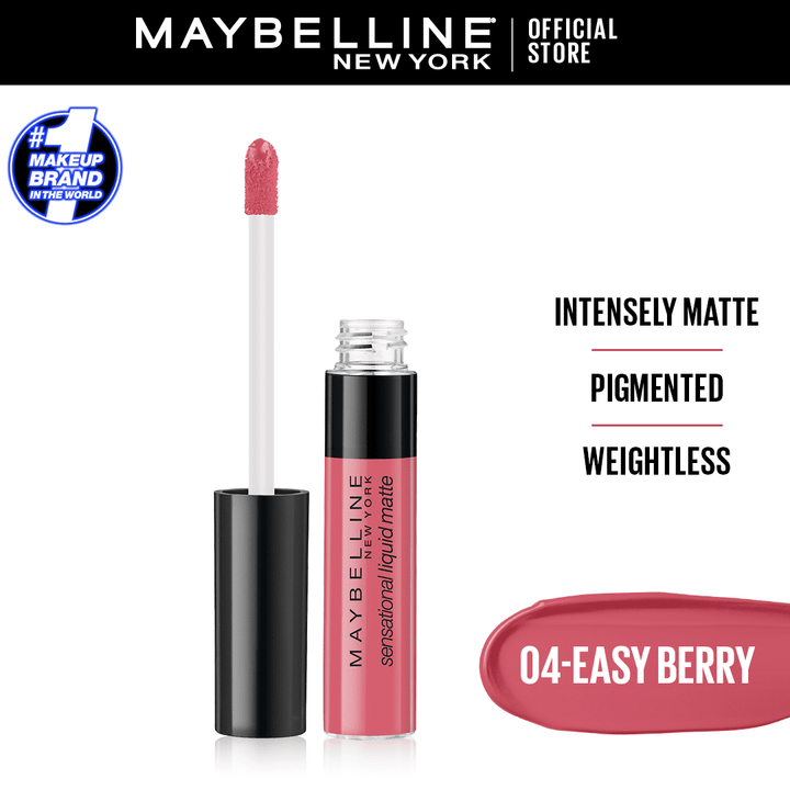 Maybelline New York- Sensational Liquid Matte Lipstick - 04 Easy Berry