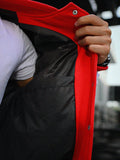 Weave Wardrobe Unisex West Coast Classics  Red & White Varsity Jacket