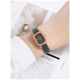 Shein - Simple Oval Pointer Quartz Watch- Green