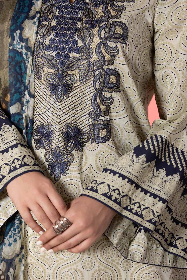 Sapphire 2 Piece - Embroidered Lawn Suit Sage Green