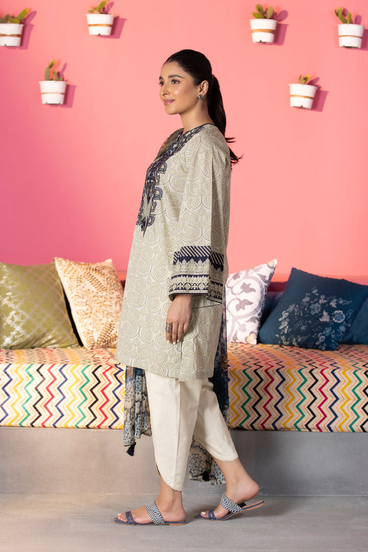 Sapphire 2 Piece - Embroidered Lawn Suit Sage Green