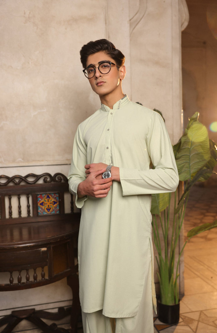 Summer'22 Teens Semi Formal Kameez Shalwar Light Green