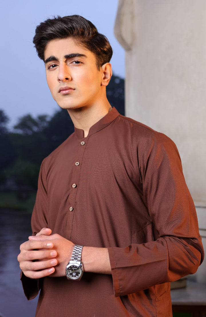 Summer'22 Teens Plain Kameez Shalwar Brown