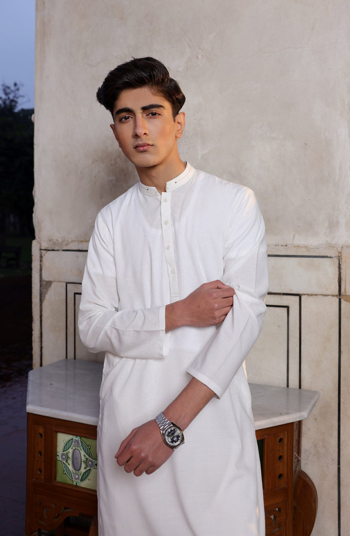 Summer'22 Teens Casual Styling Kameez Shalwar Off White