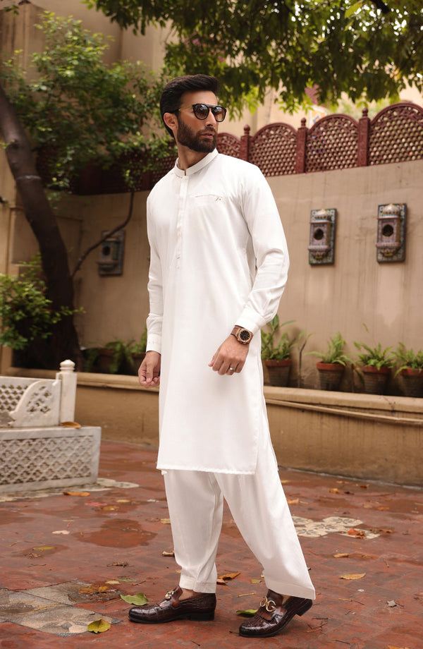 Summer'22 Men Casual Styling Kameez Shalwar Off White