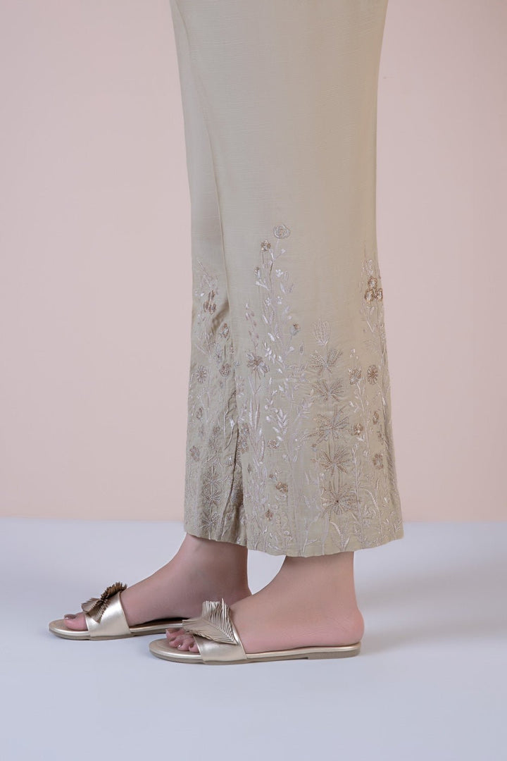 Sapphire- Embroidered Raw Silk Culottes