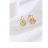 Shein- 16K Gold Plated Zircon Decor Drop Earrings