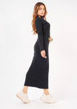 Nine90nine- Long Knitted Dress - Black