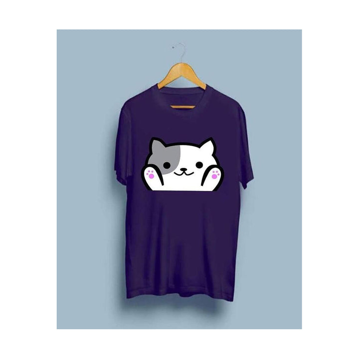 Wf Store- Bear Printed Half Sleeves Tee - Purple